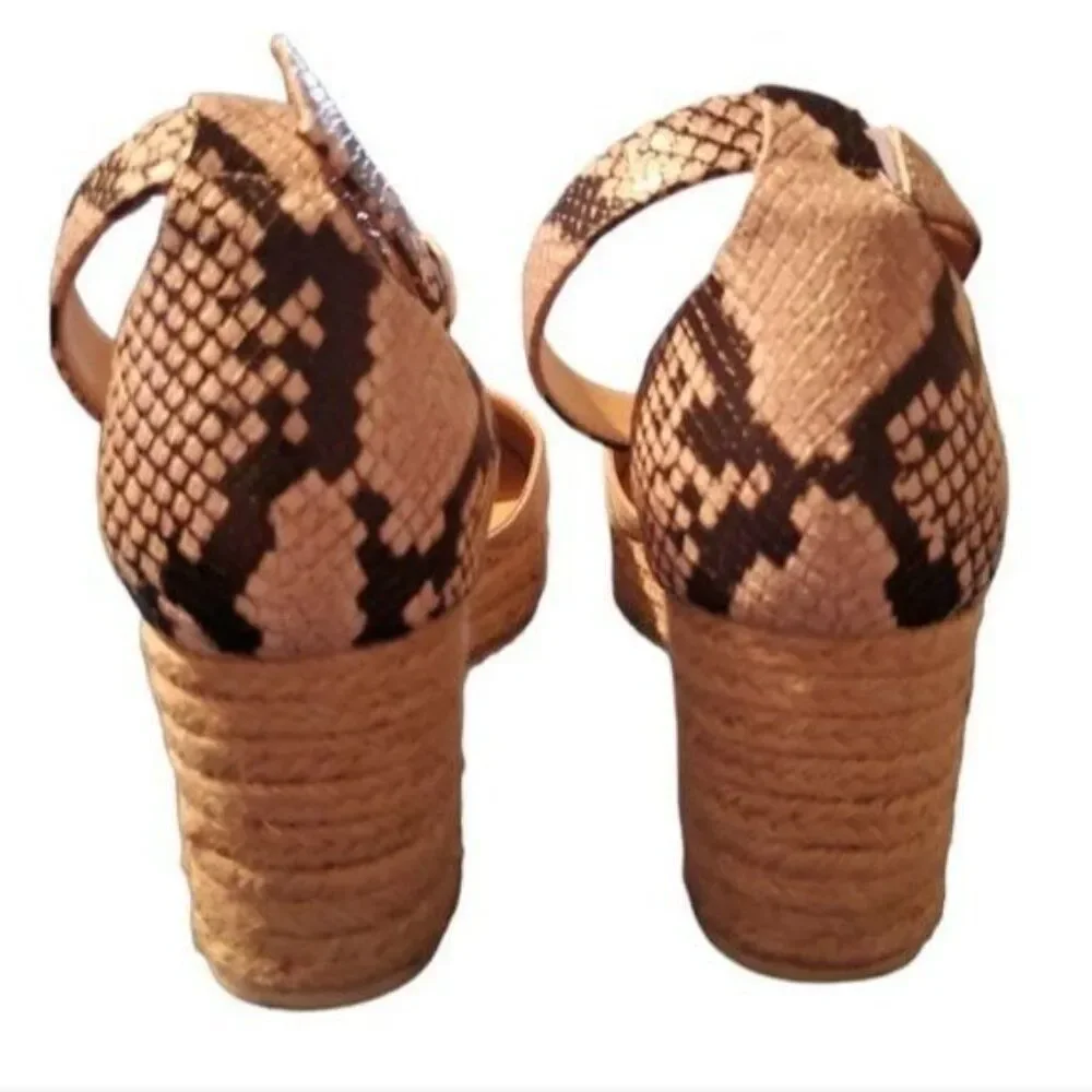 Nine West Espadrille Sandals Platform Shoes Snakeskin Print Women's WOMAN'S 8 M
